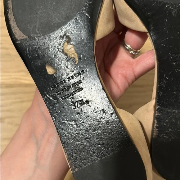 Jenni Kayne Tan and Black leather Flats with Pointed Toe - Picture 4 of 8